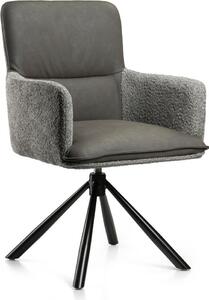 HowHomely | Sedie da sala da pranzo Texas - Grigio - Ergonomiche con funzione girevole - Moderne, confortevoli - con funzione di ritorno automatico