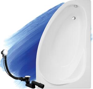 BADLAND vasca angolare Marea RIGHT 160x100 con set di scarico e piedini GRATIS senza rivestimento
