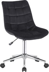 Sedia da ufficio in velluto - Sedia da ufficio ergonomica - Funzione regolabile in altezza e girevole | Colore: nero