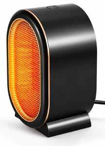 Stufa elettrica da tavolo, 1200 W, colore nero. Dimensioni compatte: 14x14x22 cm. Ideale per l'uso in camera da letto