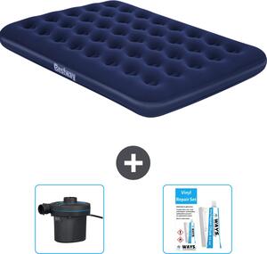 Materasso gonfiabile Bestway - Letto francese - 137 x 191 x 22 cm - Blu - Accessori inclusi