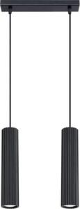 Lampada a sospensione Alluminio H: max. 90 cm Nero GU10 2 luci allungate Moderno