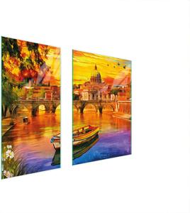 Piastre copri fornelli 2 pezzi 75x52 Copri piano cottura in Vetroceramica tagliere in vetro Arte colorata