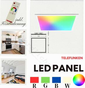 Telefunken 24W RGB LED pannello lampada da soffitto con telecomando, dimmerabile, angolare, bianco