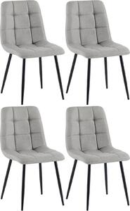 Confortevole sedia da pranzo - Sala da pranzo - Look moderno, ottimo comfort di seduta, protezione del pavimento. Colore: grigio chiaro