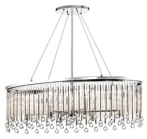 Lampadario Contemporaneo Piper Acciaio Cromo Lucido Grande 6 Luci E14