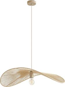 Lampada a sospensione Lindby Valdorin, beige, carta, lunghezza 75 cm