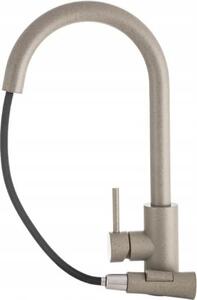 Rubinetto da cucina, 39 cm, nero, con bocca girevole a 360°, Pamela