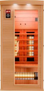 Cabina a infrarossi Dewello Sauna a infrarossi PIERSON 90 cm x 90 cm incl. radiatore a spettro completo, radiatore a pavimento