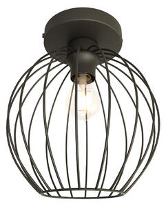 Plafoniera Minimal Industrial Nest 1 Luce Nera