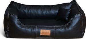 Tierlando® Letto ortopedico per cani Maddox divano in Pelle finta per cani di taglia media e grande XL XXL - Dimensioni: 100x75cm | Colore: 03 Nero