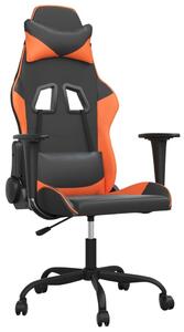 Sedia da Gaming Nero e Arancione in Pelle finta