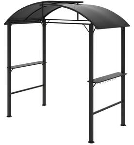Outsunny gazebo per barbecue 233 x 110 x 235 cm gazebo da giardino antivento gazebo da giardino