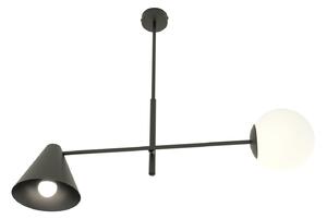 Plafoniera Moderna Industrial Hermes 2 Luci Nero