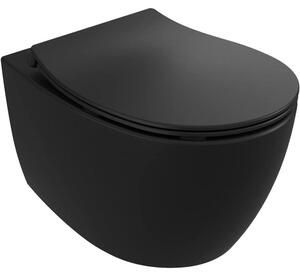 Aqua bagno wc sospeso senza brida, con sedile wc | Vetroceramica antr