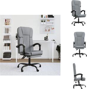 VidaXL Sedia da ufficio con funzione reclinabile in tessuto grigio chiaro - Sedie da ufficio