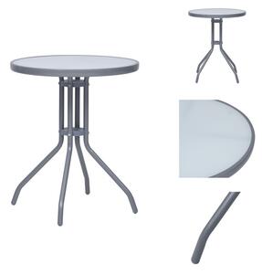 vidaXL Tavolo da pranzo da giardino grigio 140x70x73 cm