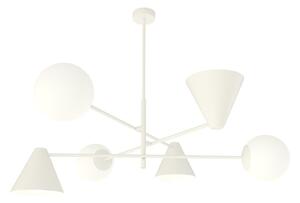 Plafoniera Moderna Industrial Hermes 6 Luci Bianco