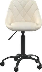 Sedia da Ufficio Crema in Velluto