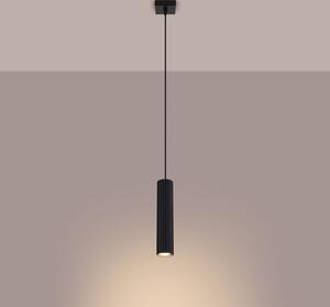 Luce a sospensione Alluminio L: 8 cm H: max. 118 cm Nero GU10 Luce a sospensione moderna
