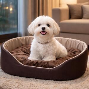 Best for Pet: cuccia per cani, comoda casetta con cuscino per animali di piccola taglia – comoda e lavabile | Marrone, 68x57