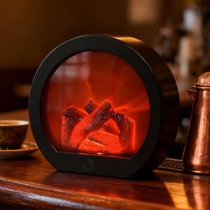 Camino elettrico a LED - Nero - 15 Watt - 20x18x10 cm