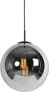 Lampada a sospensione smart nera con vetro fumé, 30 cm, Wi-Fi incluso, modello ST64 Pallon