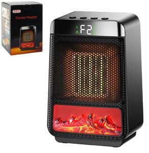 Stufa elettrica da tavolo, colore nero - Potenza 1500 W - Montaggio su piano - Uso interno - Effetto fiamma 3D
