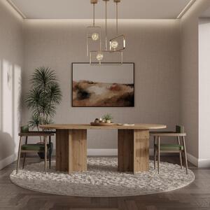 Tavolo da pranzo Loen, dimensioni 204x90 cm, ideale per soggiorno o sala da pranzo, design moderno. Disponibile nei seguenti colori: Okapi (noce), Artisan (rovere), Cremona (rovere), Portland (frassino nero)
