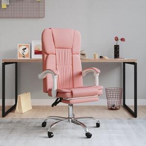 The Living Store Sedia da ufficio reclinabile in Pelle finta rosa