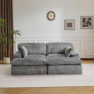 Divano a 2 posti in velluto a coste con funzione letto, moderno divano letto per il soggiorno Morbido rivestimento in velluto a coste, combinazione flessibile e ideale per le stanze piccole