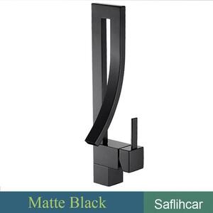 Rubinetto per lavabo, a soffitto, monocomando, nero opaco, ottone