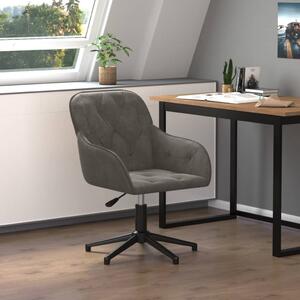 The Living Store sedia da ufficio girevole in velluto grigio scuro