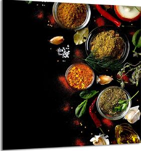 PIATTO IN VETRO PER CUCINA 60x65 Spezie