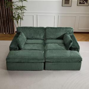 Divano a 2 posti in velluto a coste con funzione letto, moderno divano letto per il soggiorno Morbido rivestimento in velluto a coste, combinazione flessibile e ideale per le stanze piccole