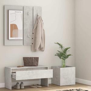 The Living Store Set di mobili per corridoio in cemento grigio materiale legno