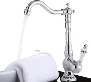 Rubinetto per lavabo, acciaio inox, montaggio a soffitto, flusso d'acqua efficiente