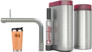 "QUOOKER FRONT in acciaio inox COMBI B con CUBO 2 (22FRONTRVSCUBE)" Rubinetto per acqua bollente a 100°C con sistema di acqua potabile *Inclusa tazza termica