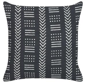 Cuscino decorativo cotone bianco e nero 45 x 45 cm motivo geometrico stampa blocchi stile boho accessori Beliani