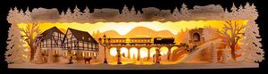 Arco portacandele Winterland Erzgebirge innevato (76x20cm) di Tietze Erzgebirgsdesign