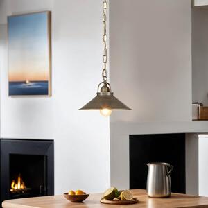 Lampada a sospensione in ottone massiccio anticato E27 Ø 25 cm cucina sala da pranzo sospensione