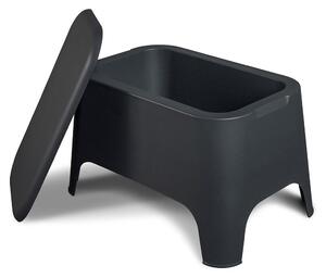 Tavolino basso contenitore porta bibite in resina da esterno 59x39x36h cm Toomax Petra - Black
