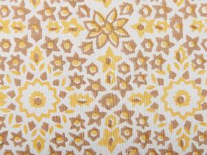 Set di 2 cuscini decorativi giallo cotone 45 x 45 cm motivo geometrico stampa blocchi stile boho accessori Beliani