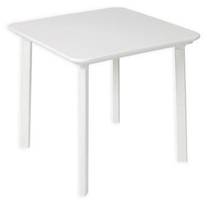 Tavolino in resina da esterno con piedini regolabili bianco 77x77 cm
