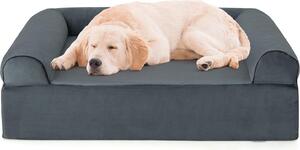 Divano ortopedico per cani GOPLUS, letto per cani con bordo laterale, in morbida schiuma di memoria, letto per animali domestici di taglia piccola e media