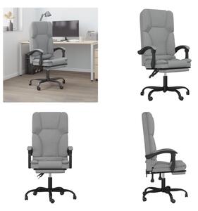 VidaXL Sedia da ufficio con funzione massaggio in tessuto grigio chiaro - Sedia da ufficio massaggiante - Sedie da ufficio massaggianti - Sedia da ufficio con funzione massaggio - Sedia da ufficio elettrica