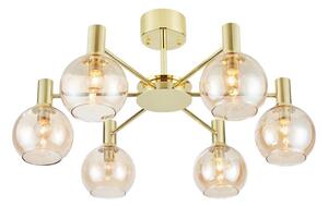 Markslöjd 109152 - Lampadario a plafone AMBRA 6xE14/40W/230V dorato/beige fumé