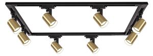 Brilagi - Faretto per sistema a binario HUSKY 8xGU10/10W/230V nero/oro