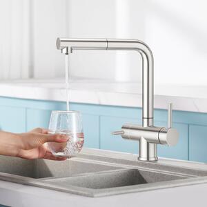 Rubinetto da cucina a tre vie con doccetta estraibile e rotazione a 360°