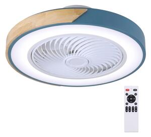 Brilagi - Lampada LED dimmerabile con ventilatore LED/38W/230V 50 cm blu/rovere + telecomando